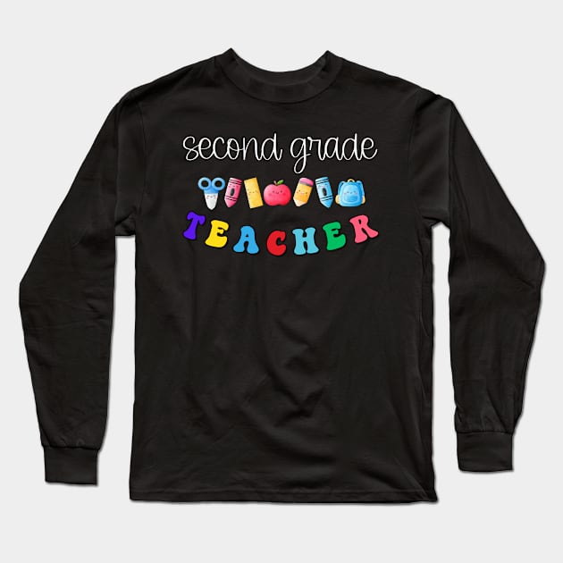 Second Grade Teacher Shirt Long Sleeve T-Shirt by TeeShop Designs